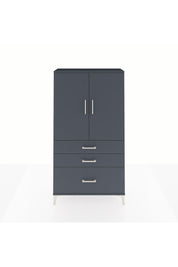 Arges Dolap 3 Raflı 3 Çekmeceli 2 Kapaklı 88x30x163 Antrasit-Antrasit