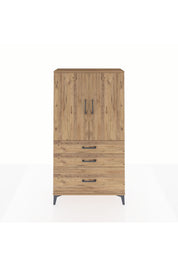 Arges Dolap 3 Raflı 3 Çekmeceli 2 Kapaklı 88x30x163 Çam-Çam