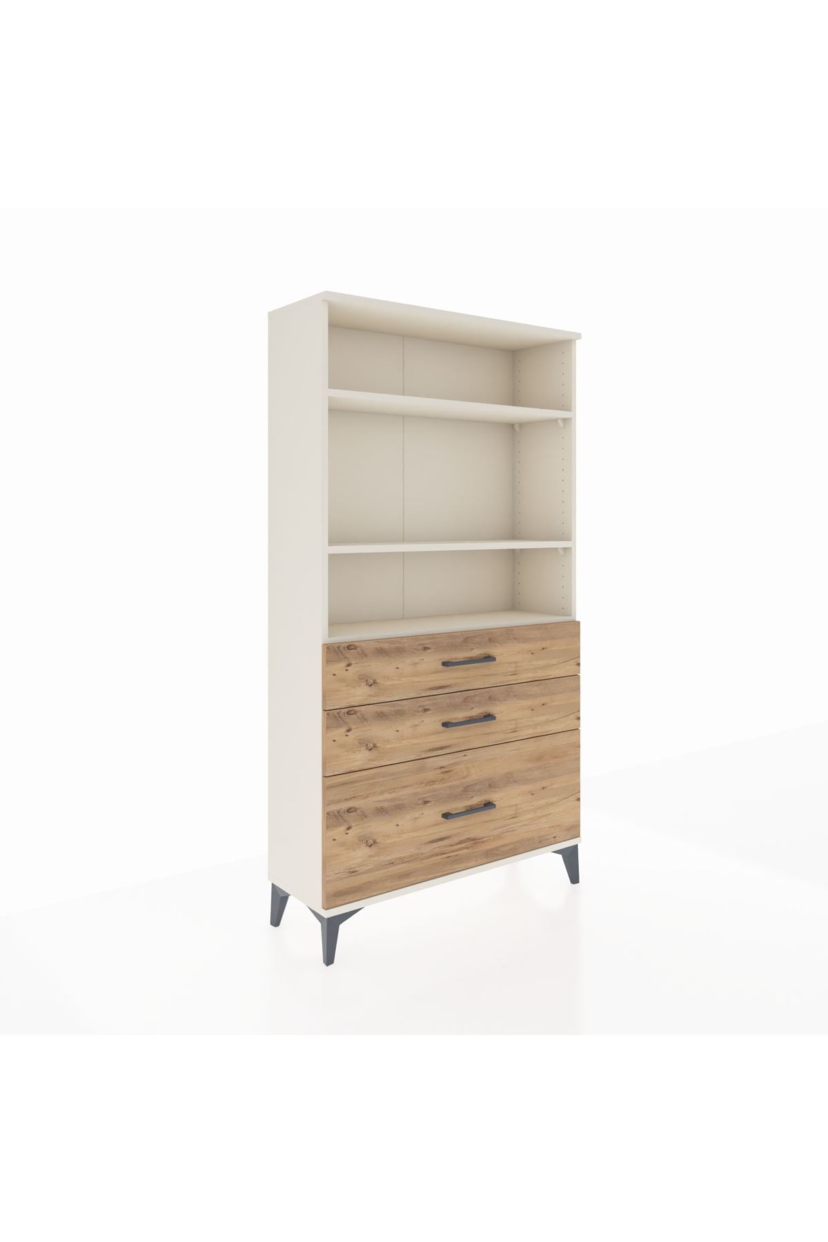 Arges Dolap 3 Raflı 3 Çekmeceli 88x30x163 Aytaşı-Çam