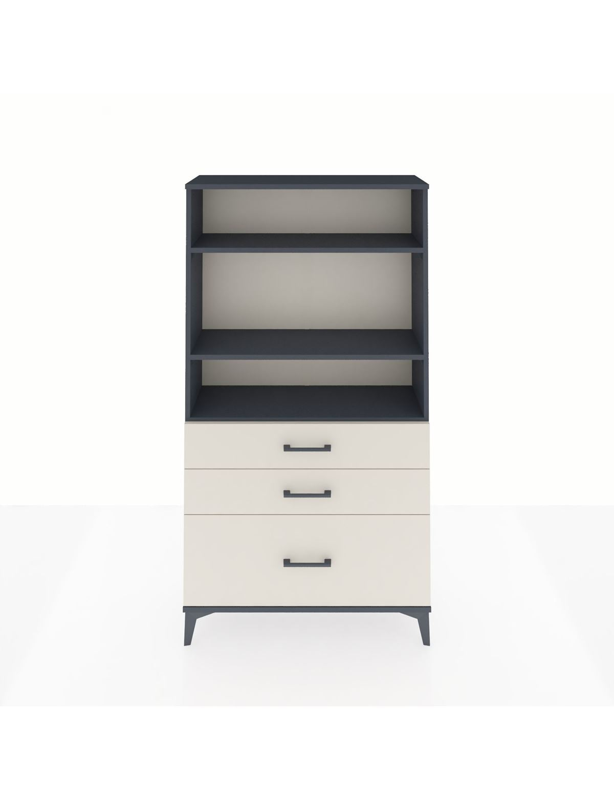 Arges Dolap 3 Raflı 3 Çekmeceli 88x30x163 Antrasit-Aytaşı