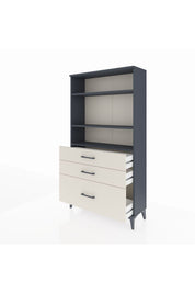 Arges Dolap 3 Raflı 3 Çekmeceli 88x30x163 Antrasit-Aytaşı