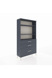 Arges Dolap 3 Raflı 3 Çekmeceli 88x30x163 Antrasit-Antrasit