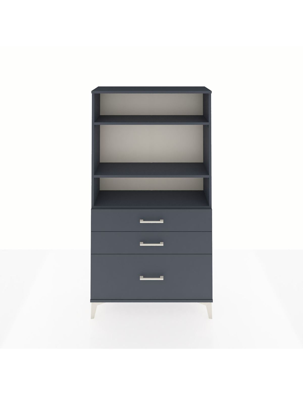 Arges Dolap 3 Raflı 3 Çekmeceli 88x30x163 Antrasit-Antrasit