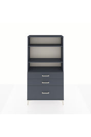 Arges Dolap 3 Raflı 3 Çekmeceli 88x30x163 Antrasit-Antrasit