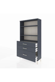 Arges Dolap 3 Raflı 3 Çekmeceli 88x30x163 Antrasit-Antrasit