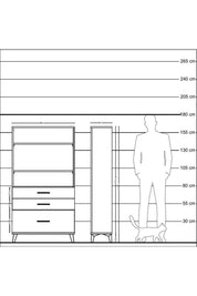 Arges Dolap 3 Raflı 3 Çekmeceli 88x30x163 - S21M006V5A