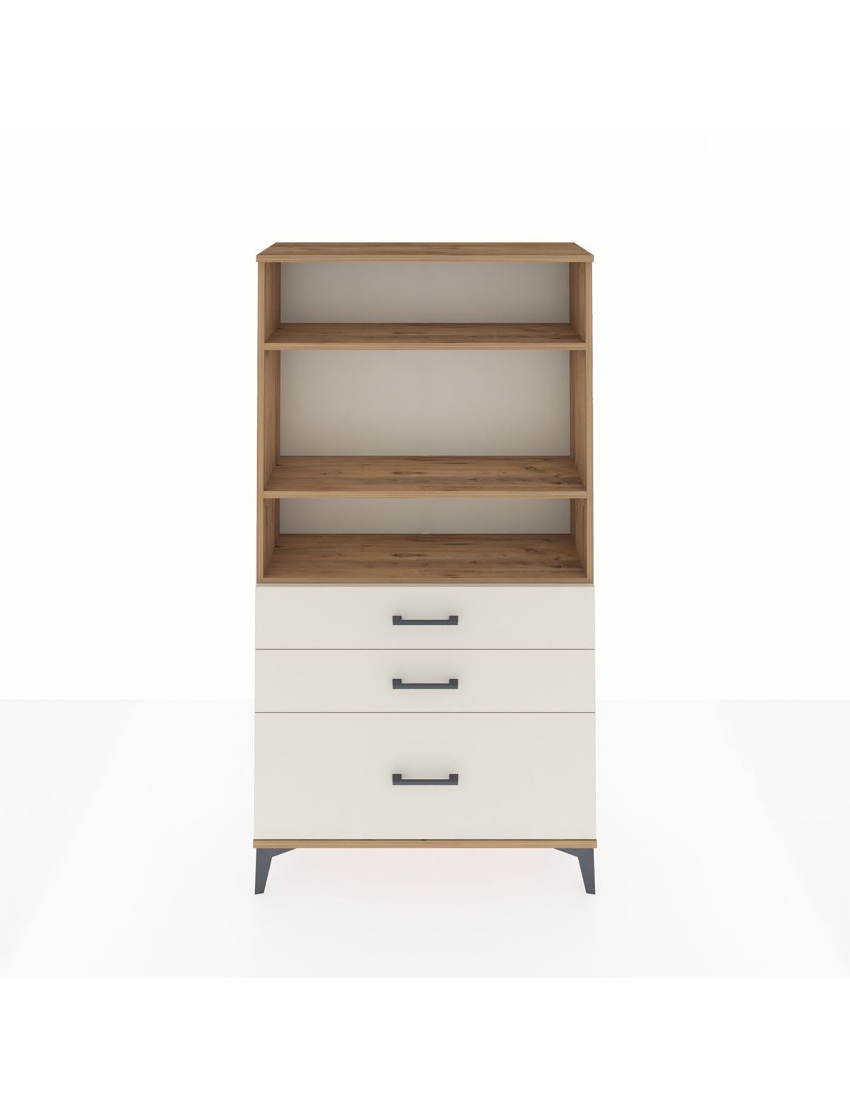 Arges Dolap 3 Raflı 3 Çekmeceli 88x30x163 Çam-Aytaşı