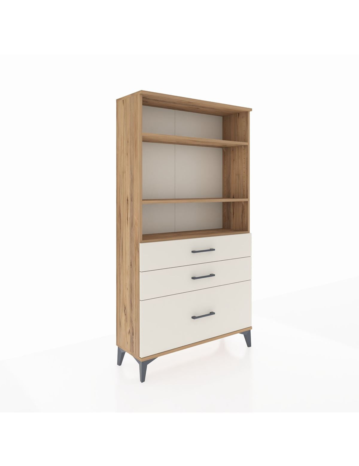 Arges Dolap 3 Raflı 3 Çekmeceli 88x30x163 Çam-Aytaşı