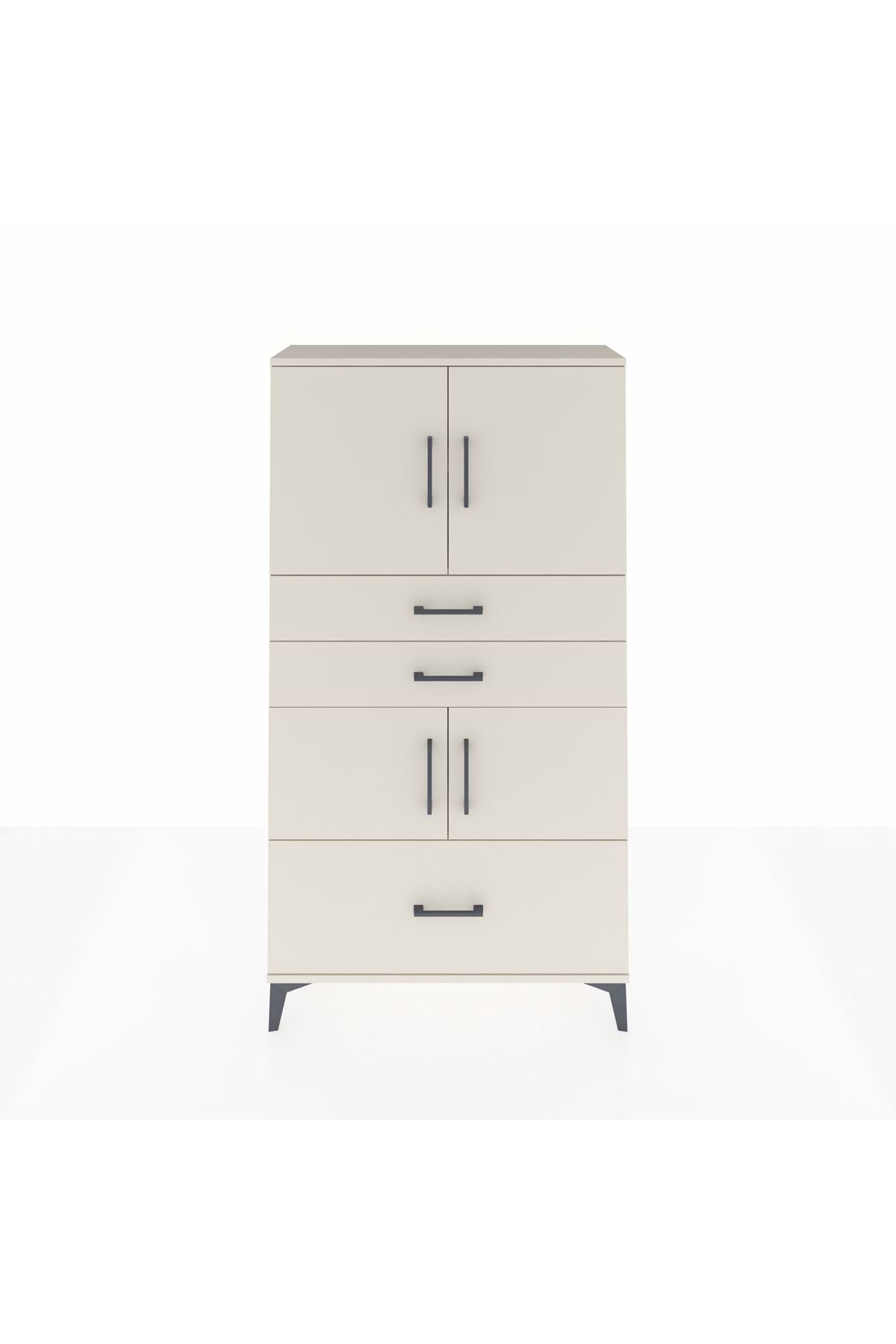 Arges Dolap 3 Raflı 3 Çekmeceli 4 Kapaklı 88x30x163 Aytaşı-Aytaşı