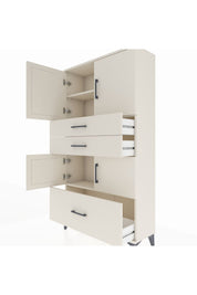 Arges Dolap 3 Raflı 3 Çekmeceli 4 Kapaklı 88x30x163 Aytaşı-Aytaşı