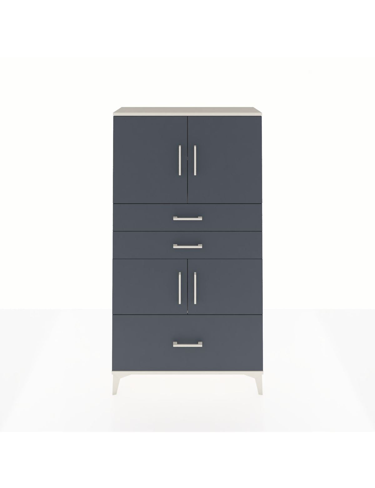 Arges Dolap 3 Raflı 3 Çekmeceli 4 Kapaklı 88x30x163 Aytaşı-Antrasit