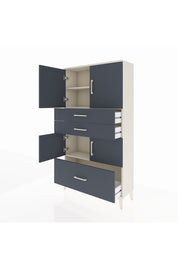 Arges Dolap 3 Raflı 3 Çekmeceli 4 Kapaklı 88x30x163 Aytaşı-Antrasit