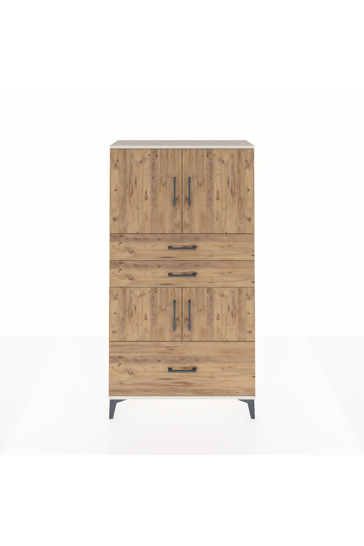 Arges Dolap 3 Raflı 3 Çekmeceli 4 Kapaklı 88x30x163 Aytaşı-Çam