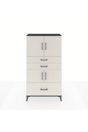 Arges Dolap 3 Raflı 3 Çekmeceli 4 Kapaklı 88x30x163 Antrasit-Aytaşı