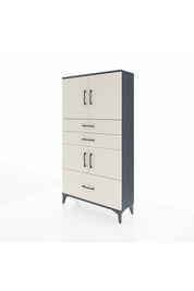 Arges Dolap 3 Raflı 3 Çekmeceli 4 Kapaklı 88x30x163 Antrasit-Aytaşı