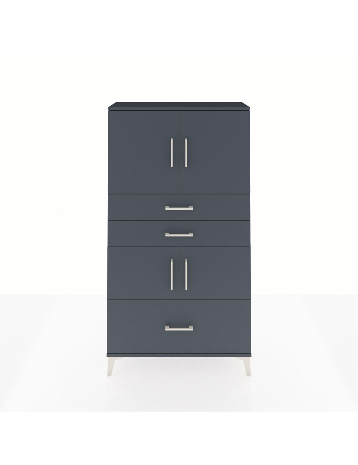 Arges Dolap 3 Raflı 3 Çekmeceli 4 Kapaklı 88x30x163 Antrasit-Antrasit