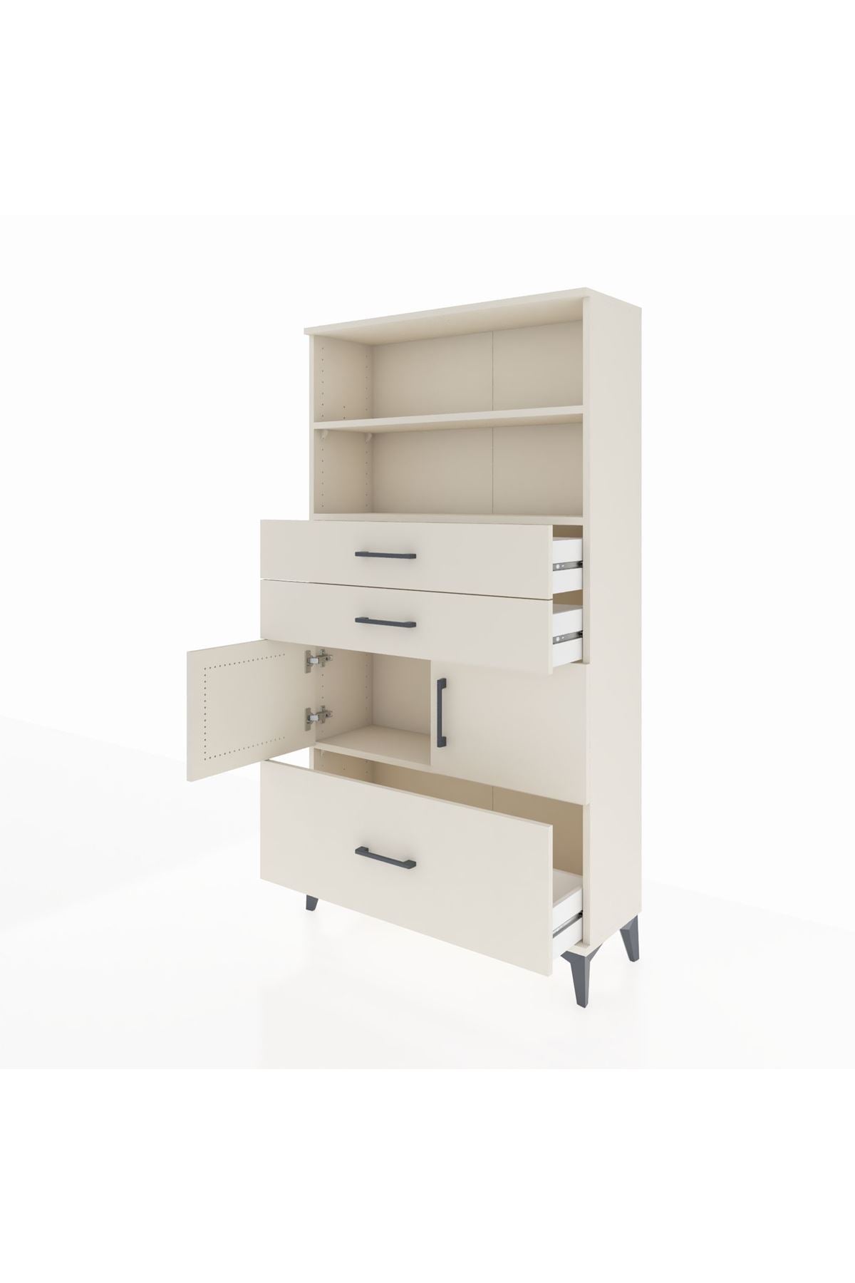 Arges Dolap 3 Raflı 3 Çekmeceli 2 Kapaklı 88x30x163 Aytaşı-Aytaşı