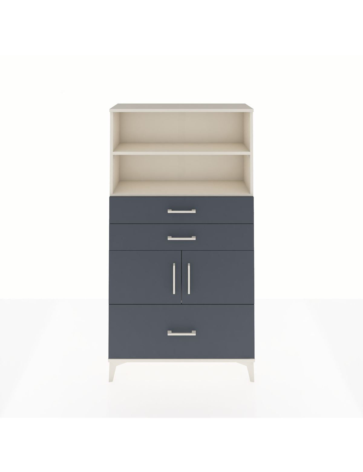 Arges Dolap 3 Raflı 3 Çekmeceli 2 Kapaklı 88x30x163 Aytaşı-Antrasit