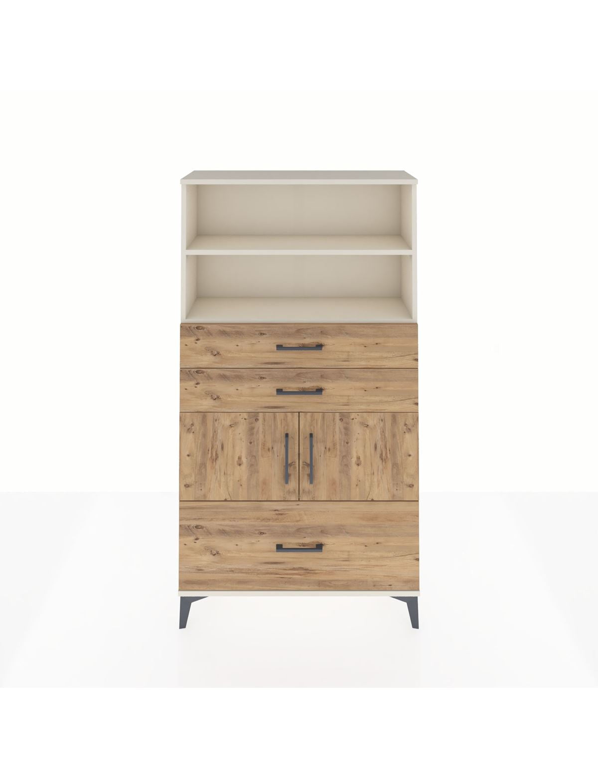 Arges Dolap 3 Raflı 3 Çekmeceli 2 Kapaklı 88x30x163 Aytaşı-Çam