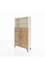 Arges Dolap 3 Raflı 3 Çekmeceli 2 Kapaklı 88x30x163 Aytaşı-Çam