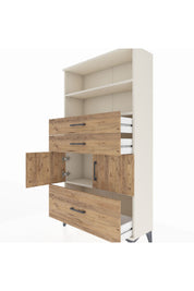 Arges Dolap 3 Raflı 3 Çekmeceli 2 Kapaklı 88x30x163 Aytaşı-Çam