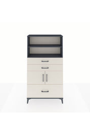 Arges Dolap 3 Raflı 3 Çekmeceli 2 Kapaklı 88x30x163 Antrasit-Aytaşı