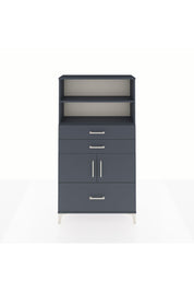 Arges Dolap 3 Raflı 3 Çekmeceli 2 Kapaklı 88x30x163 Antrasit-Antrasit