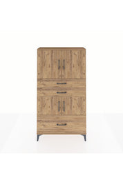 Arges Dolap 3 Raflı 3 Çekmeceli 4 Kapaklı 88x30x163 Çam-Çam