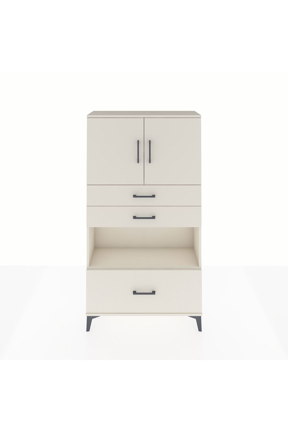 Arges Dolap 3 Raflı 3 Çekmeceli 2 Kapaklı 88x30x163 Aytaşı-Aytaşı