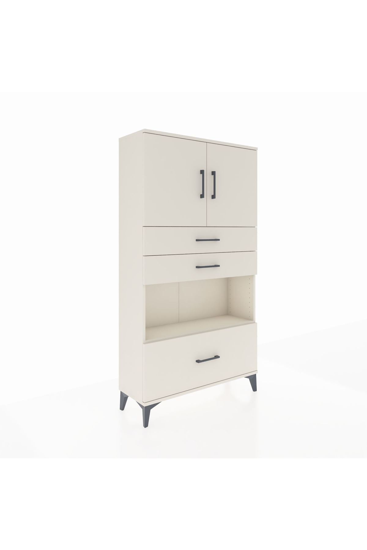 Arges Dolap 3 Raflı 3 Çekmeceli 2 Kapaklı 88x30x163 Aytaşı-Aytaşı