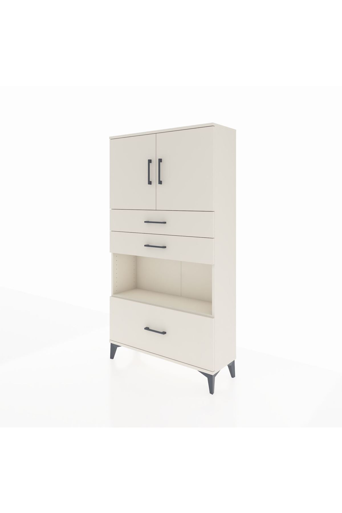 Arges Dolap 3 Raflı 3 Çekmeceli 2 Kapaklı 88x30x163 Aytaşı-Aytaşı