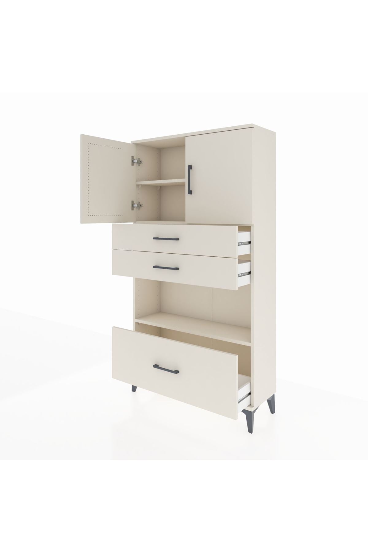 Arges Dolap 3 Raflı 3 Çekmeceli 2 Kapaklı 88x30x163 Aytaşı-Aytaşı