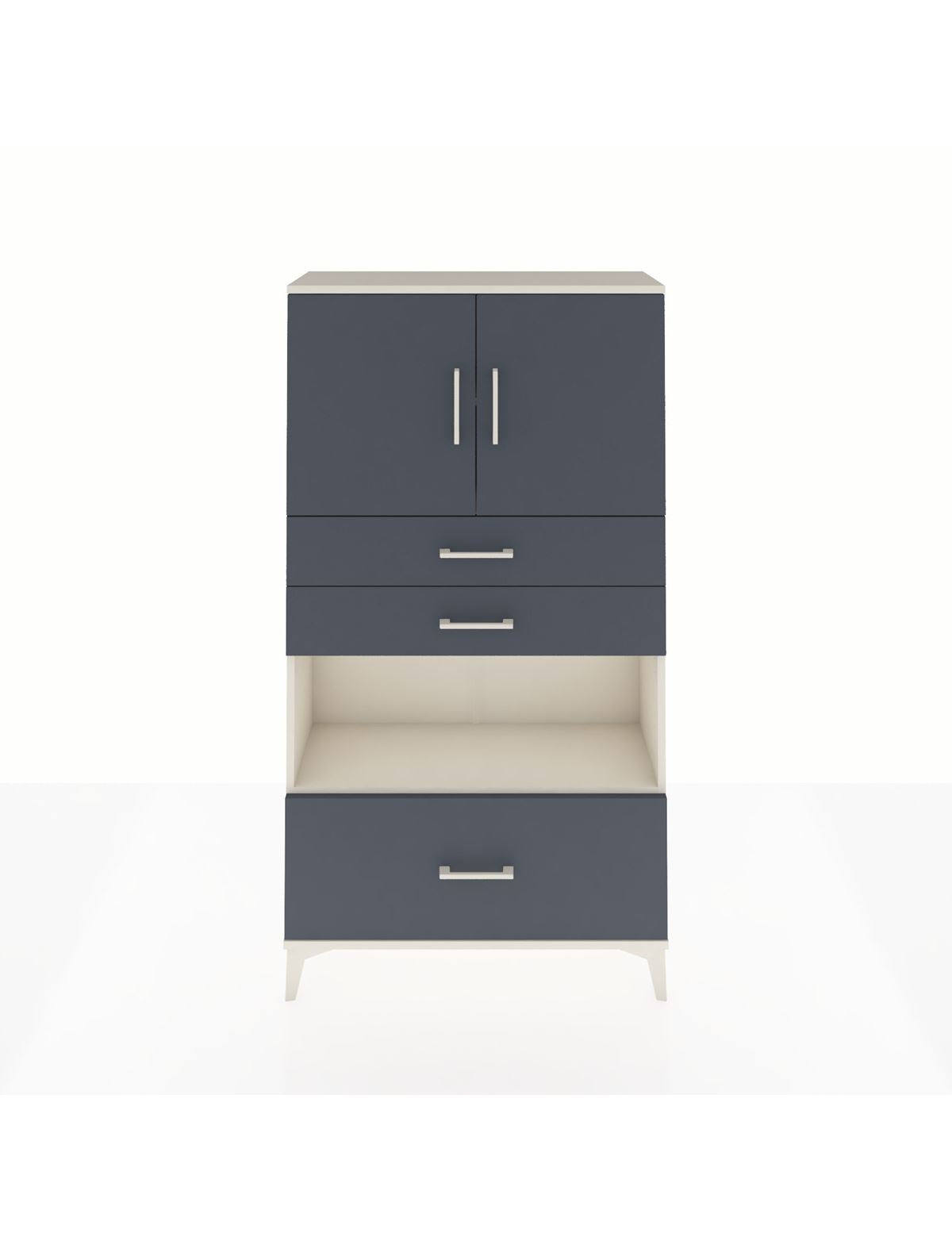 Arges Dolap 3 Raflı 3 Çekmeceli 2 Kapaklı 88x30x163 Aytaşı-Antrasit