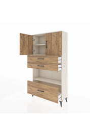 Arges Dolap 3 Raflı 3 Çekmeceli 2 Kapaklı 88x30x163 Aytaşı-Çam