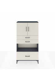 Arges Dolap 3 Raflı 3 Çekmeceli 2 Kapaklı 88x30x163 Antrasit-Aytaşı