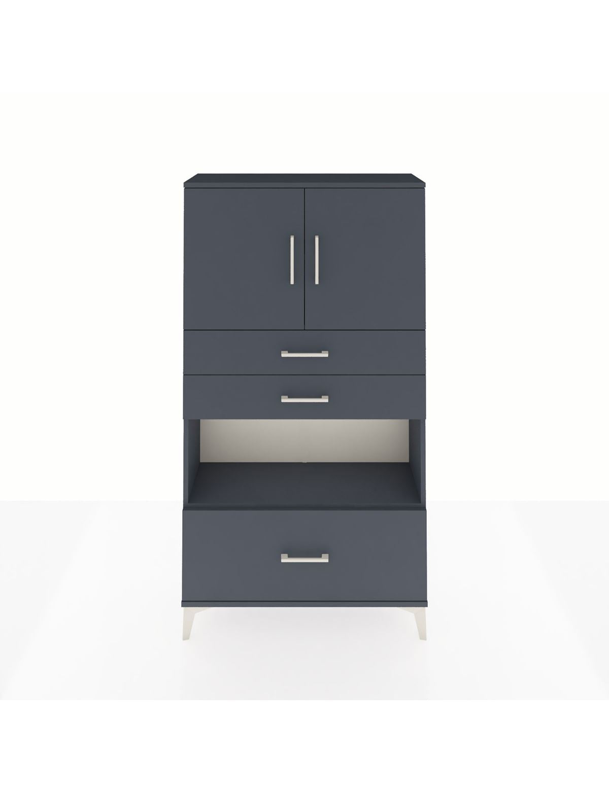 Arges Dolap 3 Raflı 3 Çekmeceli 2 Kapaklı 88x30x163 Antrasit-Antrasit