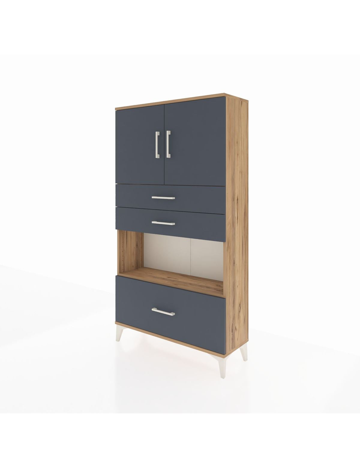 Arges Dolap 3 Raflı 3 Çekmeceli 2 Kapaklı 88x30x163 - S21M009V8A