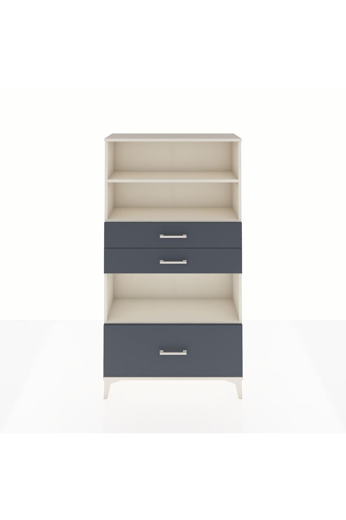 Arges Dolap 3 Raflı 3 Çekmeceli 88x30x163 Aytaşı-Antrasit