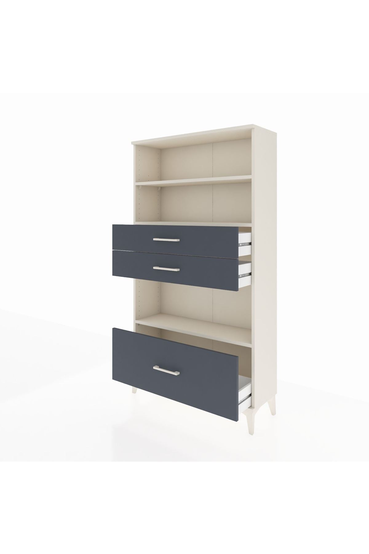 Arges Dolap 3 Raflı 3 Çekmeceli 88x30x163 Aytaşı-Antrasit