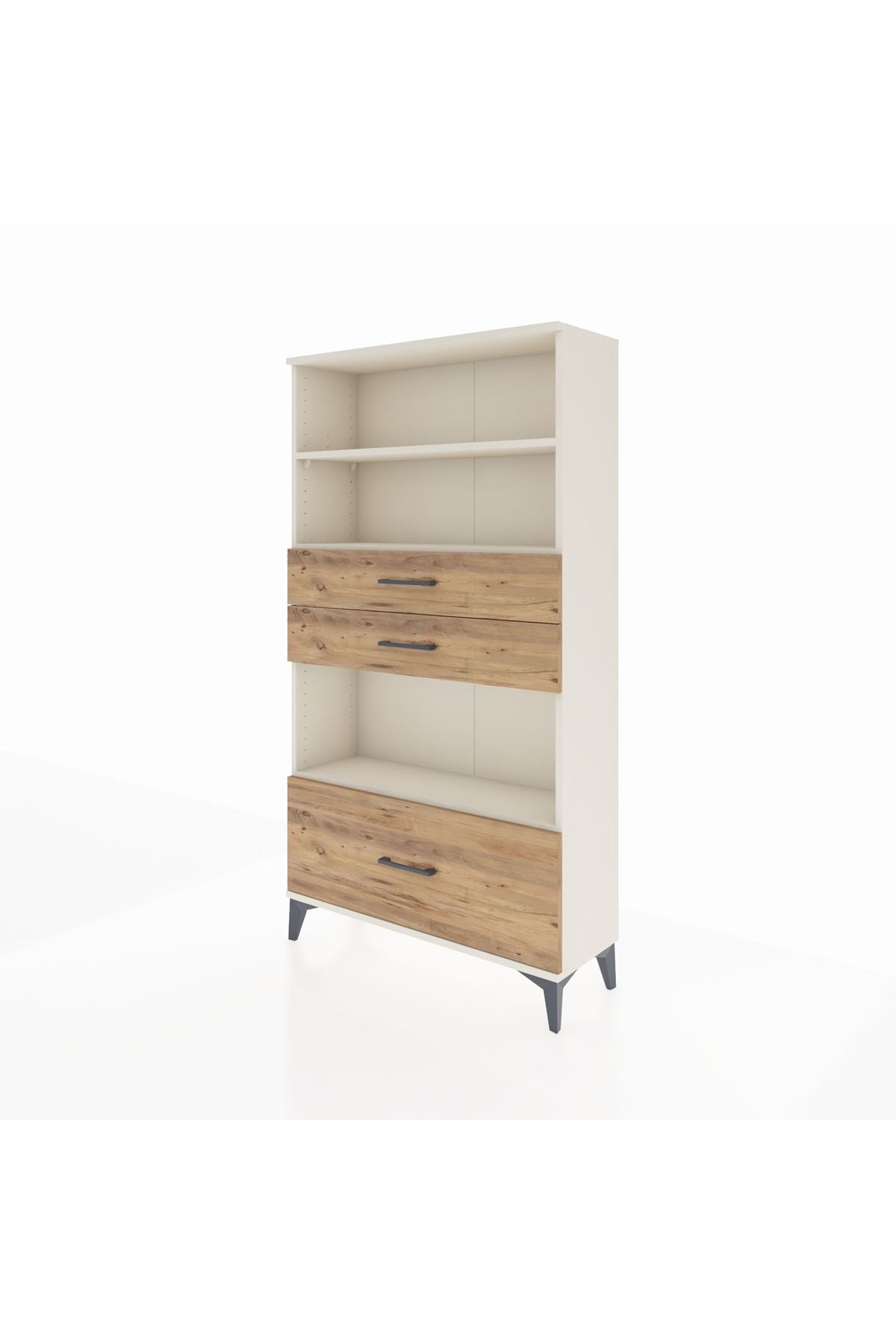 Arges Dolap 3 Raflı 3 Çekmeceli 88x30x163 Aytaşı-Çam