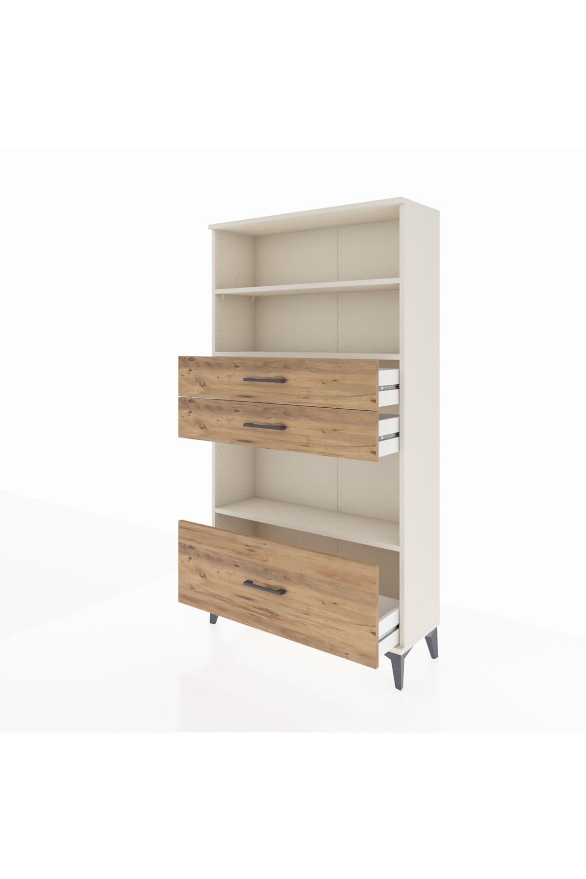 Arges Dolap 3 Raflı 3 Çekmeceli 88x30x163 Aytaşı-Çam