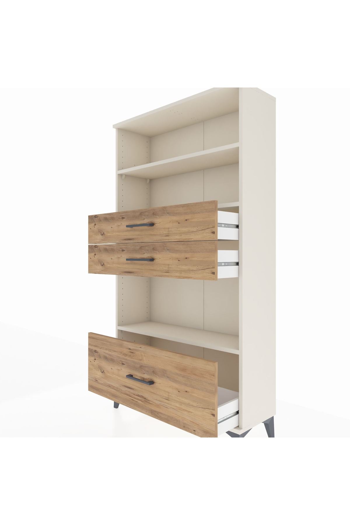 Arges Dolap 3 Raflı 3 Çekmeceli 88x30x163 Aytaşı-Çam