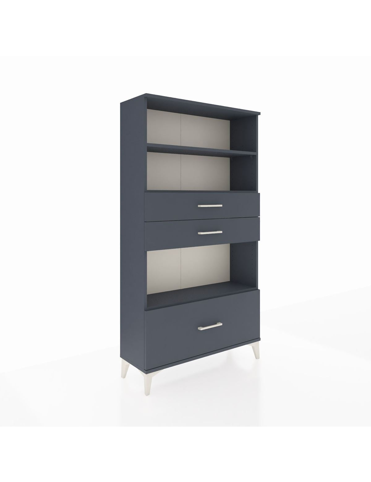 Arges Dolap 3 Raflı 3 Çekmeceli 88x30x163 Antrasit-Antrasit