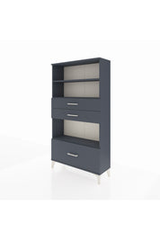 Arges Dolap 3 Raflı 3 Çekmeceli 88x30x163 Antrasit-Antrasit