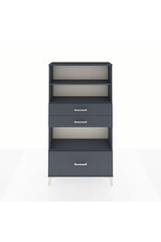 Arges Dolap 3 Raflı 3 Çekmeceli 88x30x163 Antrasit-Antrasit