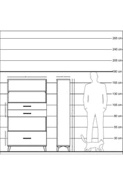 Arges Dolap 3 Raflı 3 Çekmeceli 88x30x163 Antrasit-Antrasit