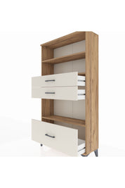 Arges Dolap 3 Raflı 3 Çekmeceli 88x30x163 Çam-Aytaşı