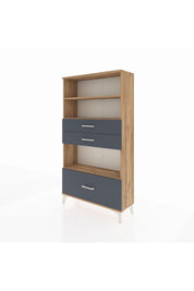 Arges Dolap 3 Raflı 3 Çekmeceli 88x30x163 Çam-Antrasit