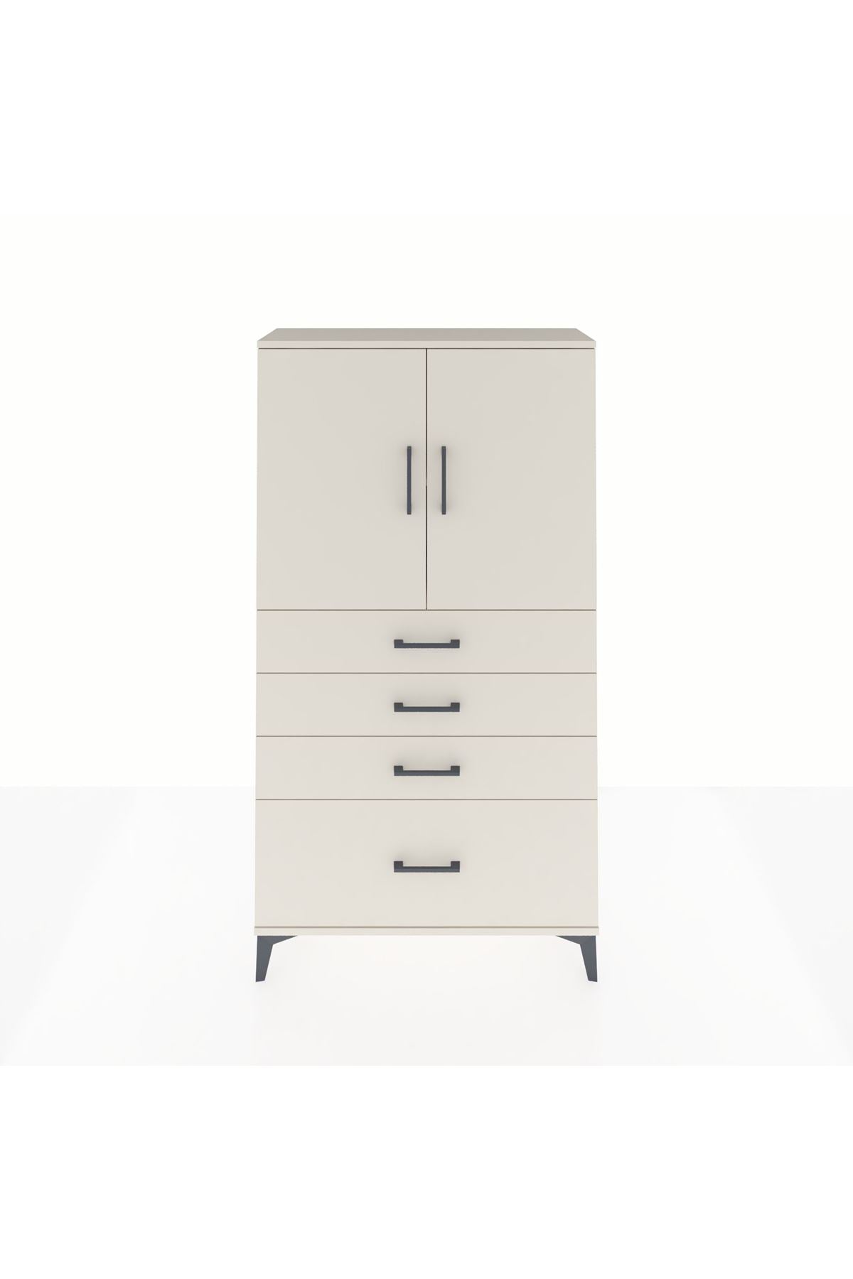 Arges Dolap 2 Raflı 4 Çekmeceli 2 Kapaklı 88x30x163 Aytaşı-Aytaşı