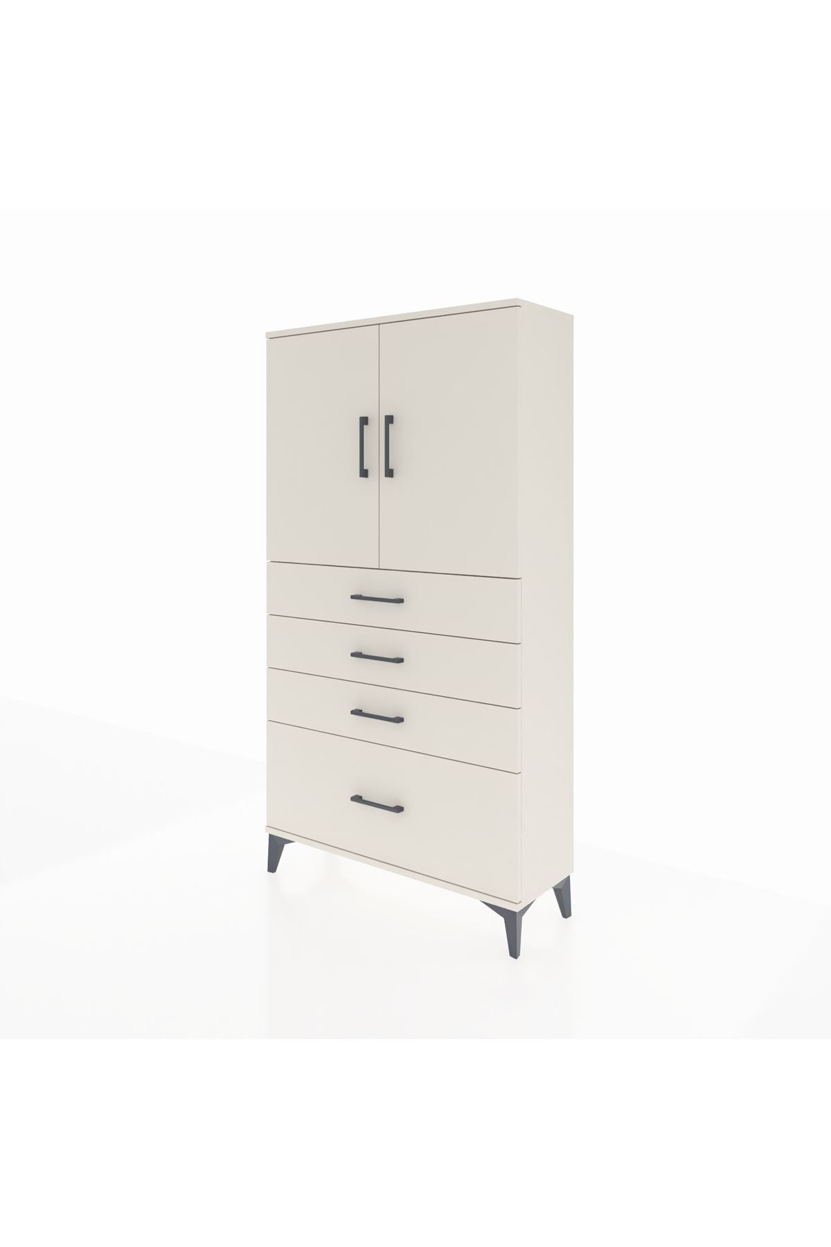 Arges Dolap 2 Raflı 4 Çekmeceli 2 Kapaklı 88x30x163 Aytaşı-Aytaşı